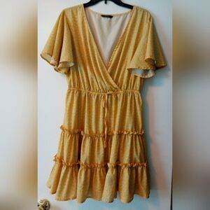 Shein Elegant Yellow Ruffle Dress